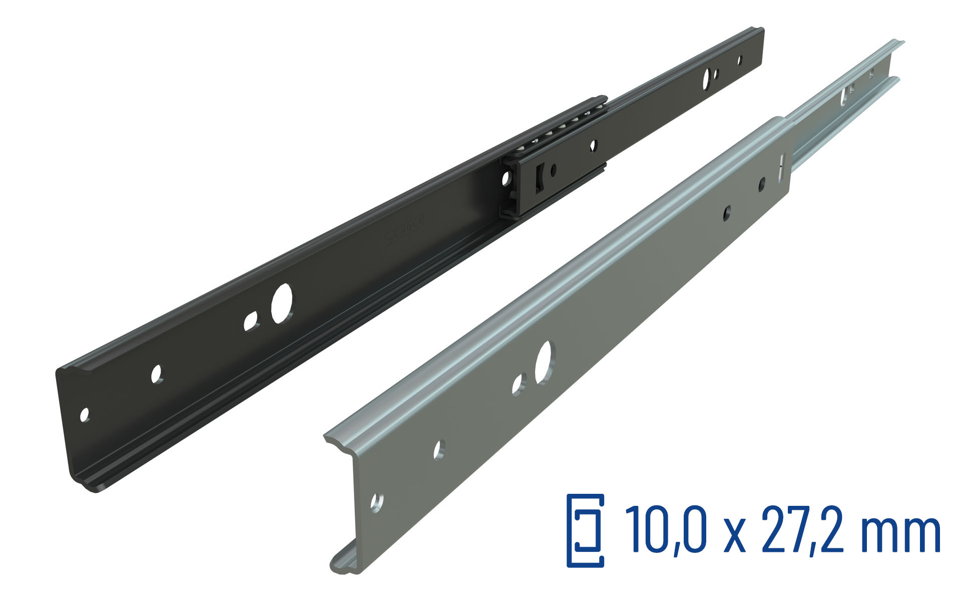 SCHOCK MODULAR Serie 010 – Teilauszug in ZM100 und mit Pulverbeschichtung RAL 7016