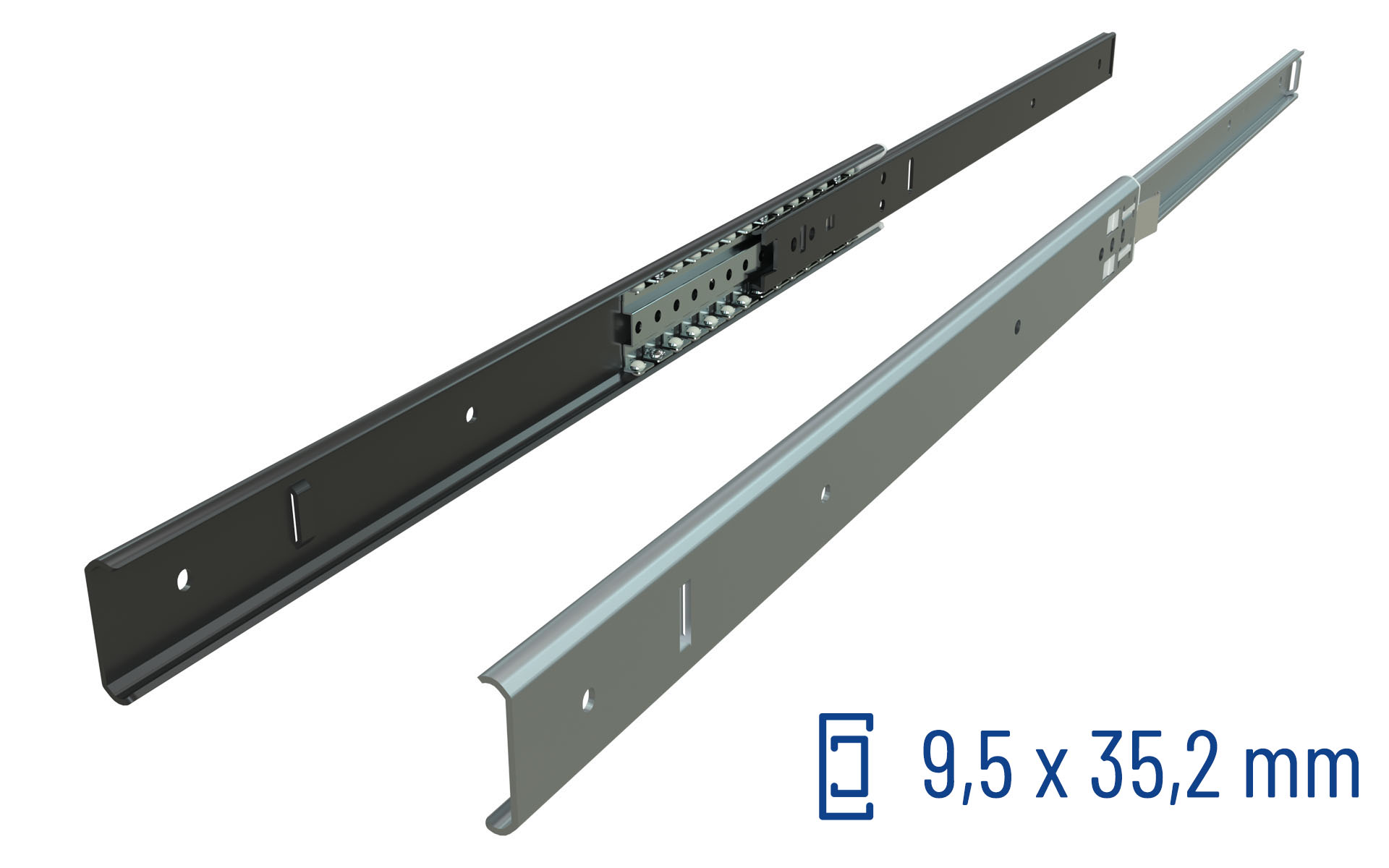 SCHOCK® MODULAR Serie 016 – Teilauszug bis 50 kg/Paar