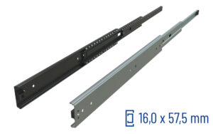 SCHOCK® MODULAR Serie 037 – Teleskopschiene mit ZM100-Oberfläche und Pulverbeschichtung RAL 7016