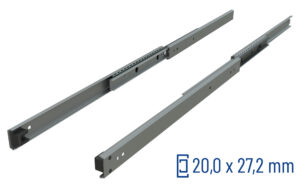 SCHOCK® Exklusiv Teleskopschiene Serie 040 Edelstahl – Überauszug – bis 35 kg/Paar
