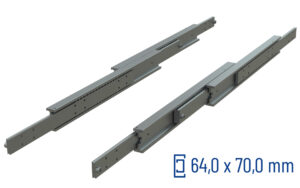 SCHOCK® CNC-gefräste Teleskopschiene Überauszug 200% ADDTS-70, bis 90 kg/Paar