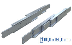 CNC-gefräste Teleskopschiene Überauszug 200% DDTS-150, bis 1540 kg/Paar