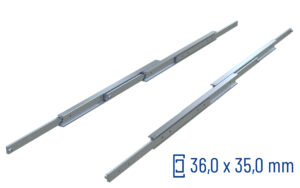 SCHOCK® CNC-gefräste Teleskopschiene Überauszug 200% DDTS-35, bis 100 kg/Paar