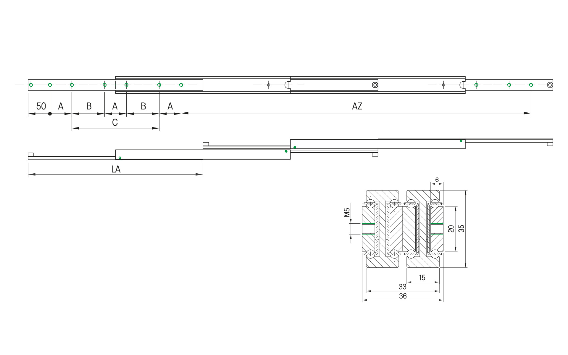 SCHOCK® Ultra-Schwerlast Teleskopschiene DDTS-35 – Überauszug 200% – bis 90 kg/Paar – Bild 2