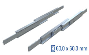 CNC-gefräste Teleskopschiene Überauszug 200% DDTS-60, bis 320 kg/Paar
