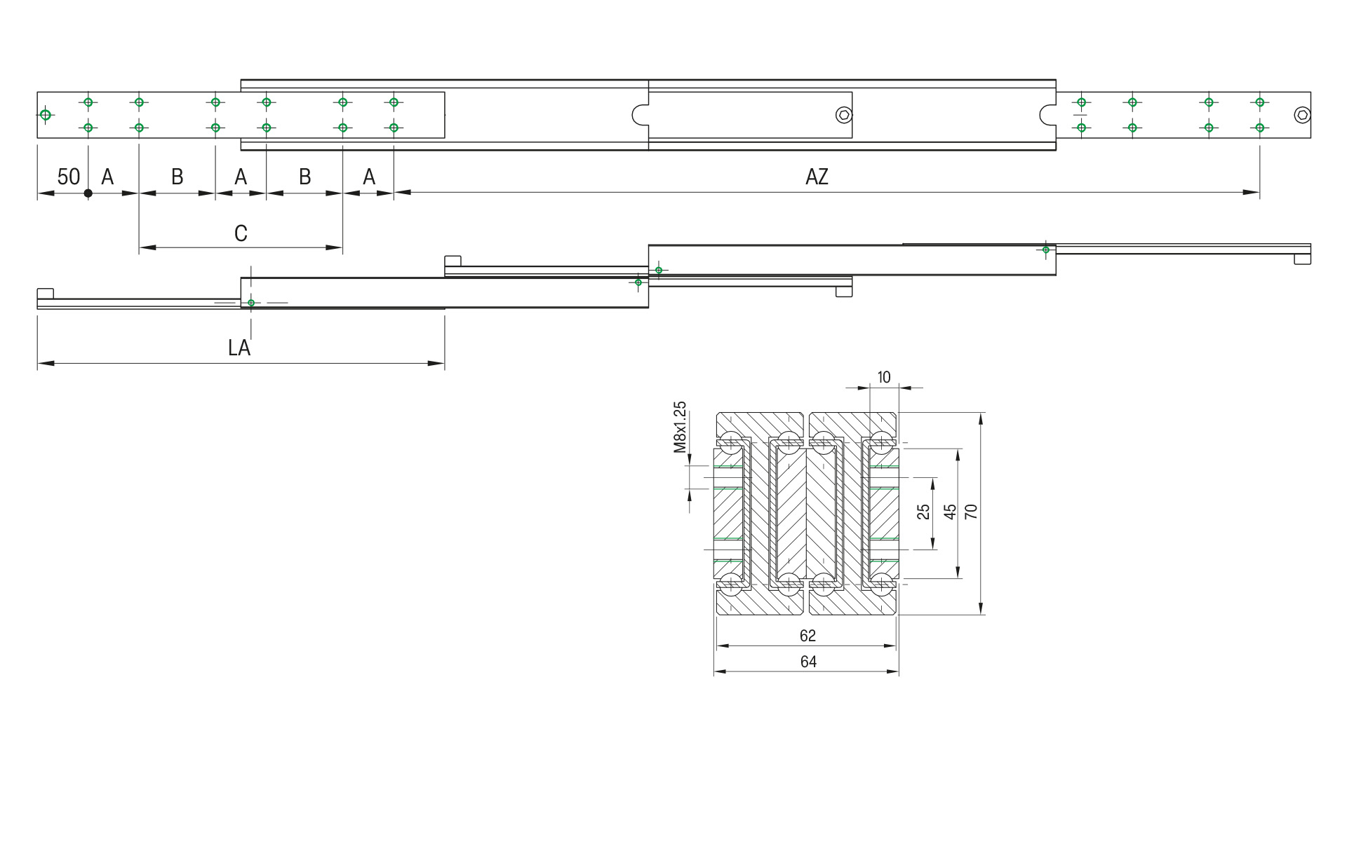 SCHOCK® Ultra-Schwerlast Teleskopschiene DDTS-70 – Überauszug 200% – bis 410 kg/Paar – Bild 2