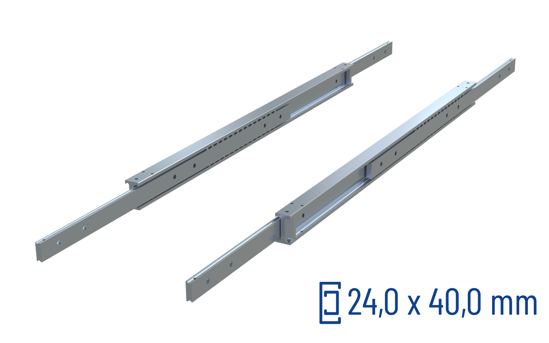 SCHOCK® CNC-gefräste Teleskopschiene Vollauszug DTSB-40, bis 350 kg/Paar
