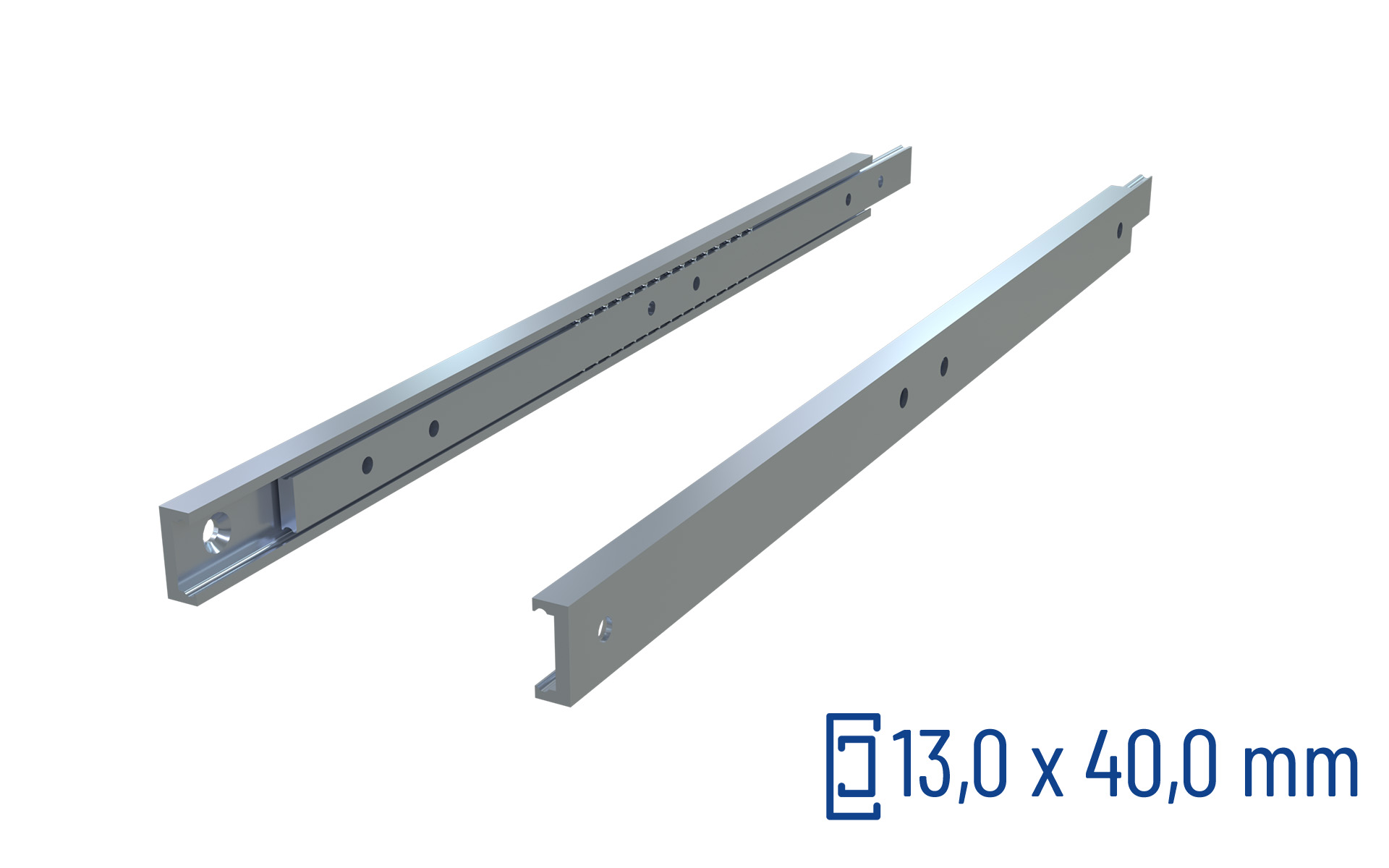 SCHOCK® CNC-gefräste Teleskopschiene Teilauszug OWST-48, bis 280 kg/Paar