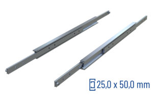 CNC-gefräste Teleskopschiene Vollauszug SDTS-50, bis 280 kg/Paar