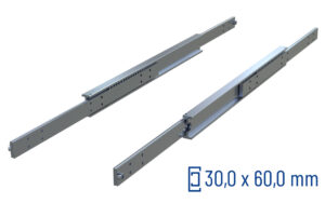 CNC-gefräste Teleskopschiene Vollauszug SDTS-60, bis 440 kg/Paar