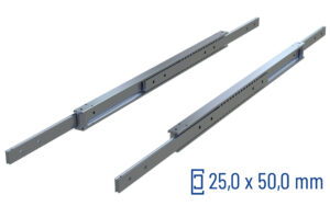 CNC-gefräste Teleskopschiene Vollauszug SDTSB-50, bis 280 kg/Paar