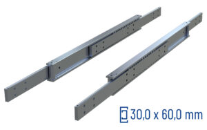CNC-gefräste Teleskopschiene Vollauszug SDTSB-60, bis 440 kg/Paar