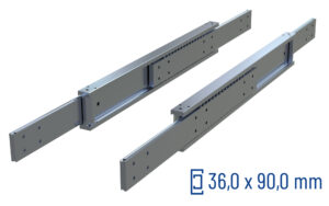 CNC-gefräste Teleskopschiene Vollauszug SDTSB-90, bis 600 kg/Paar