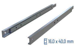 CNC-gefräste Teleskopschiene Teilauszug SOWST-40, bis 280 kg/Paar