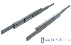 CNC-gefräste Teleskopschiene Überauszug 150% SQSRT-60, bis 140 kg/Paar