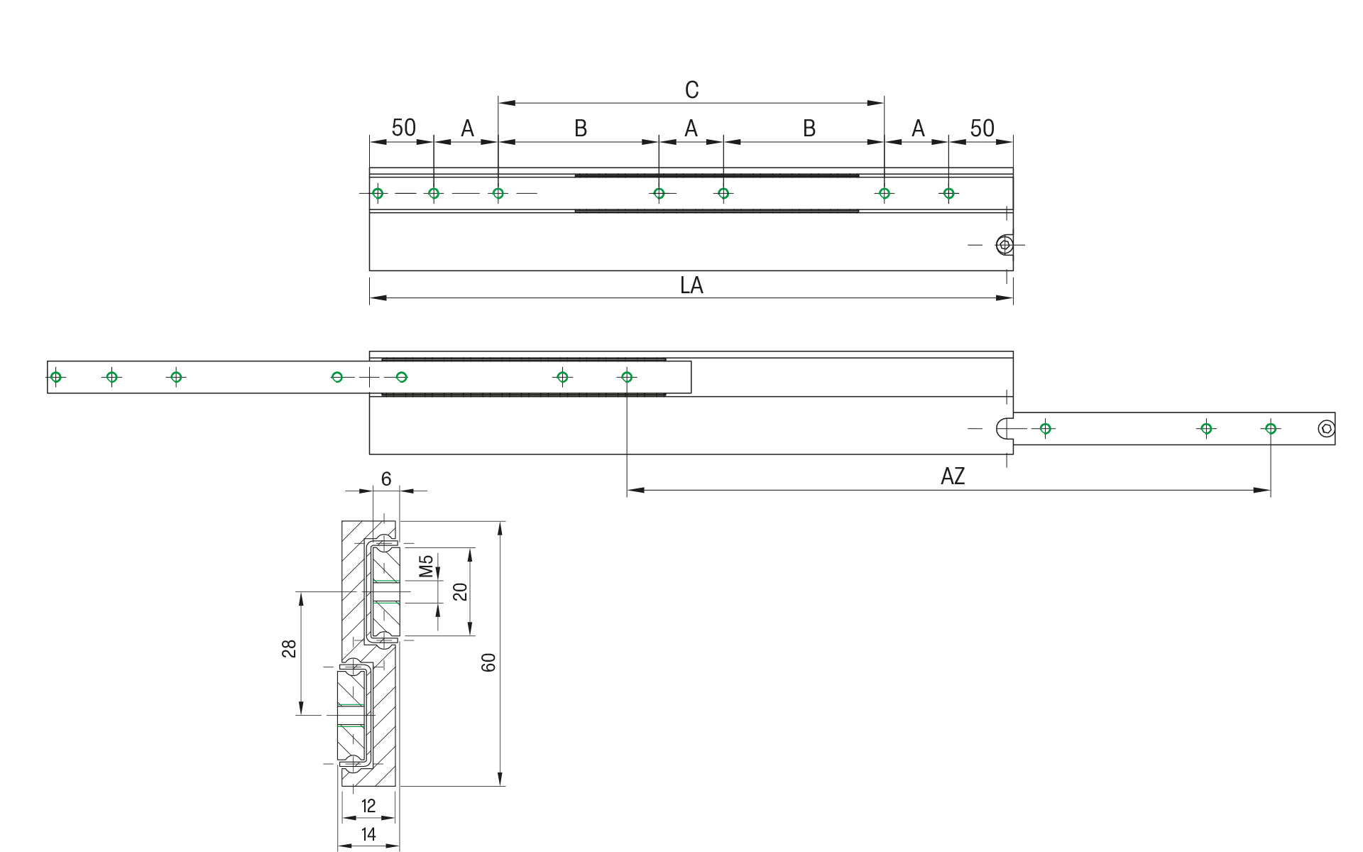 SCHOCK® Ultra-Schwerlast Teleskopschiene STR-60 – Vollauszug – bis 260 kg/Paar – Bild 2