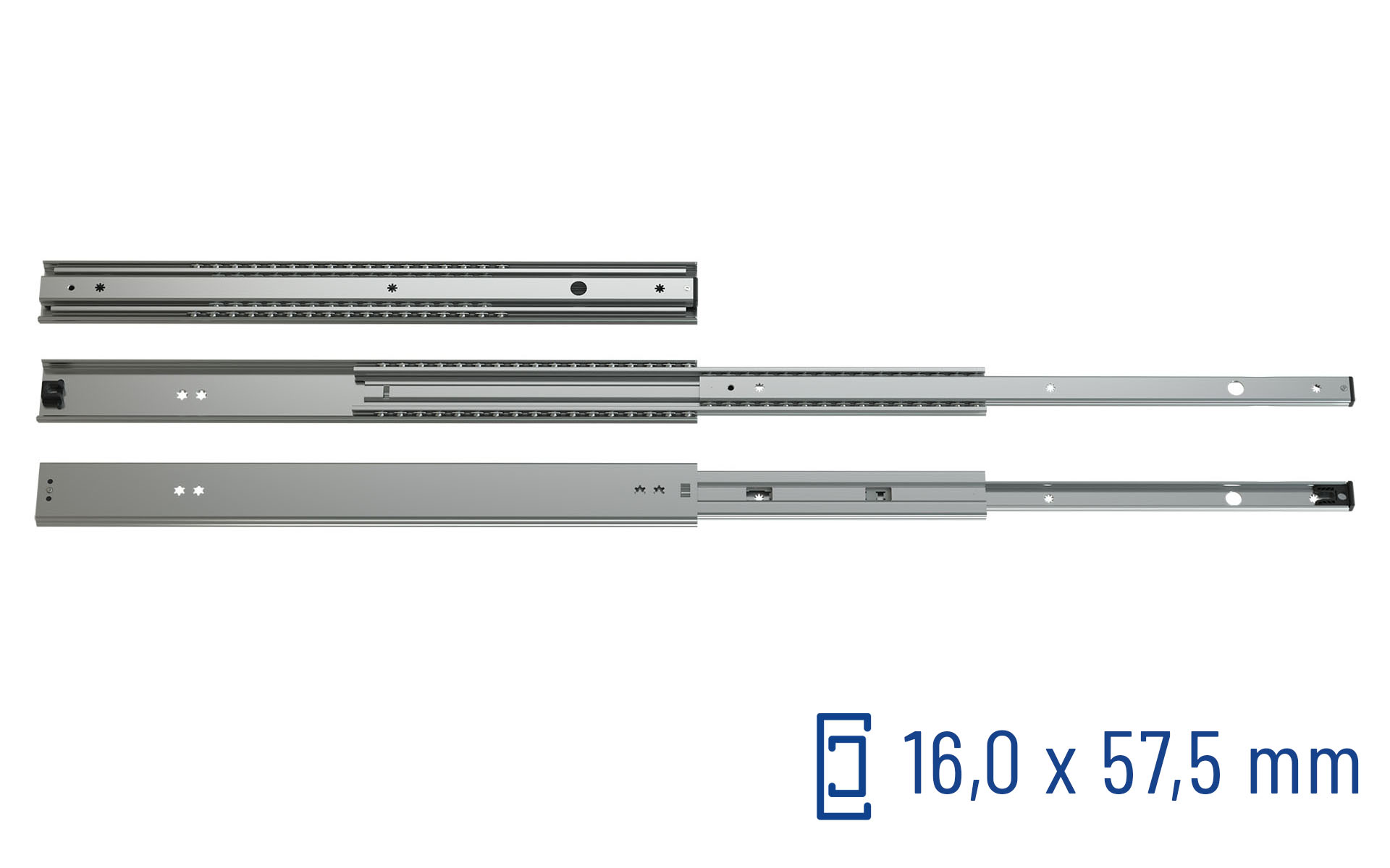 SCHOCK® Classic Teleskopschiene Vollauszug 037 – Zuhaltung