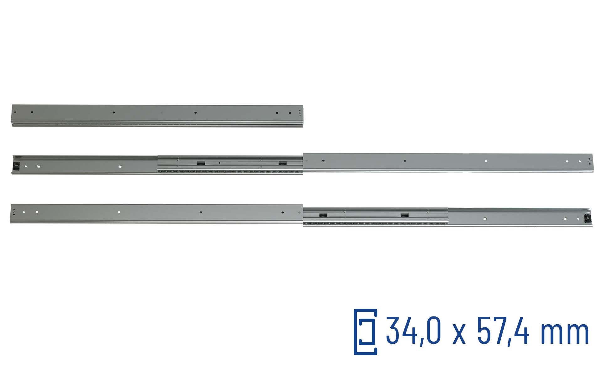 SCHOCK® Classic Teleskopschiene Vollauszug 048 – Zuhaltung, verwindungssteif