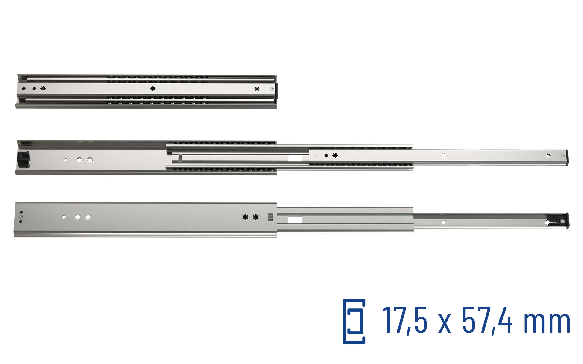 SCHOCK® Classic Teleskopschiene Überauszug 038 – Zuhaltung