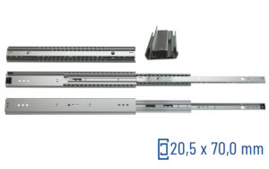 SCHOCK® Classic Teleskopschiene Vollauszug 070 – Zuhaltung, Auflagewinkel