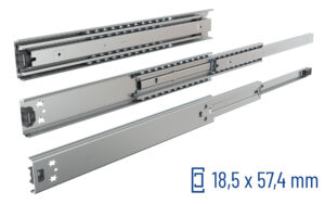 SCHOCK® Classic Teleskopschiene Vollauszug Serie 038 Aluminium – Verriegelung geschlossen, Aushalterung, Schnelltrennung – bis 40 kg/Paar