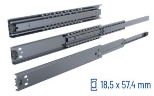 SCHOCK® Classic Teleskopschiene Vollauszug Serie 038 ZM100 – Verriegelung geschlossen, Aushalterung, Schnelltrennung – bis 80 kg/Paar