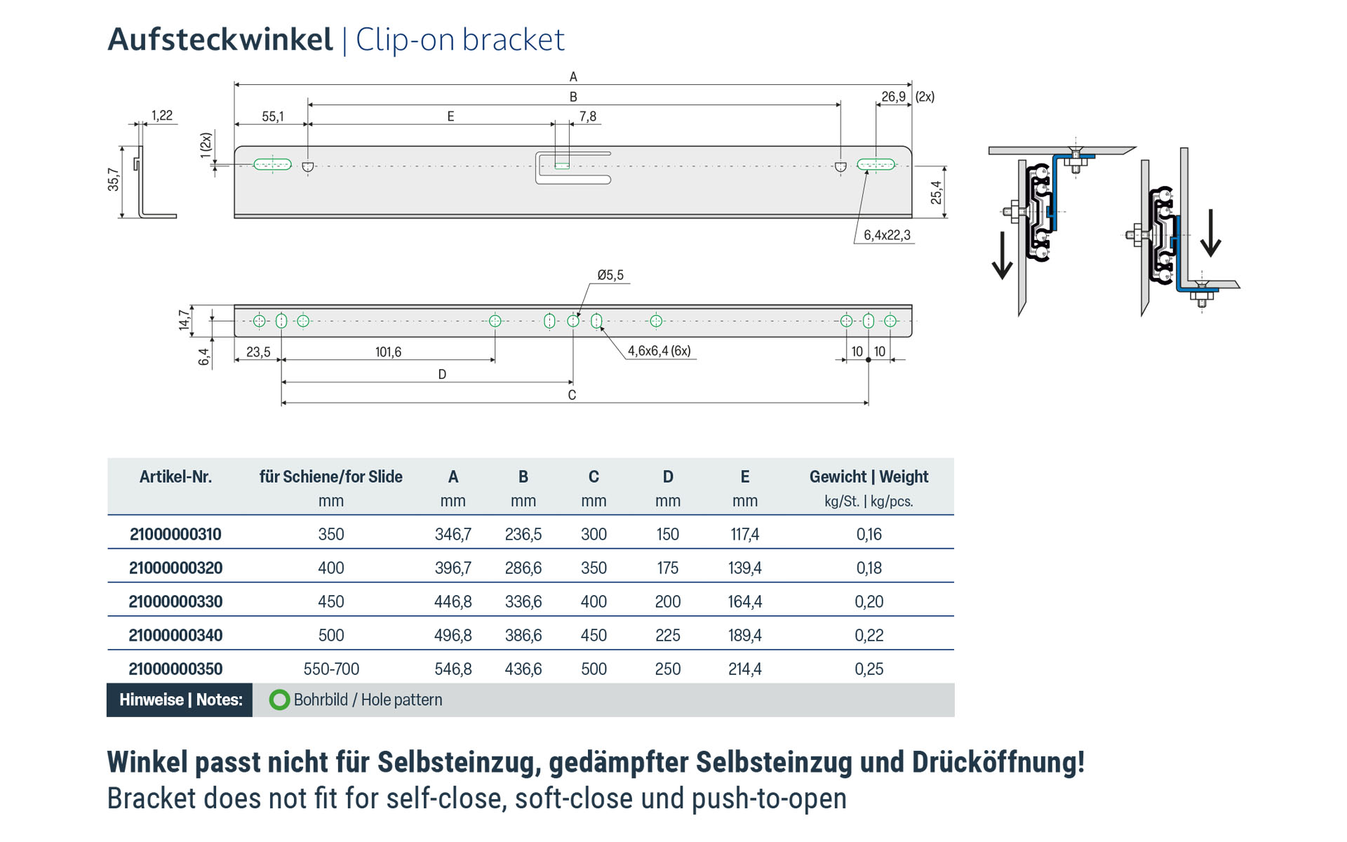 SCHOCK® clip-on bracket for Select series 2012 and 2072 - Image 2